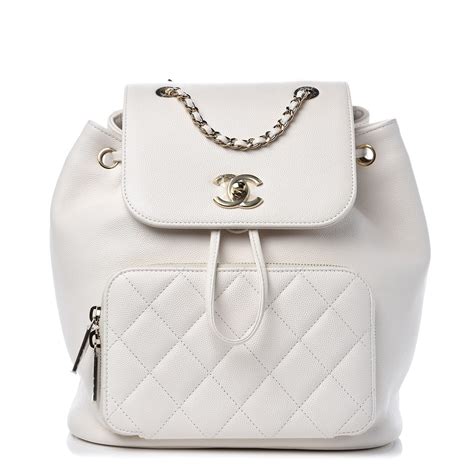 chanel business affinity backpack white|Chanel backpack ioffer.